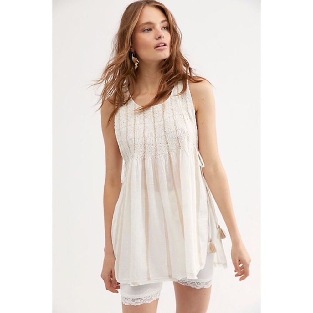 NWT Free People Ivory Obi Posey Tie Top Size XS - Picture 2 of 4